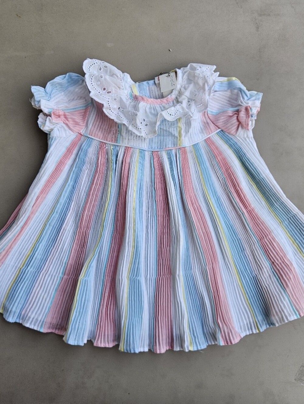 Sears Infant Pastel Striped Dress in Pink, Blue, Yellow, Mint